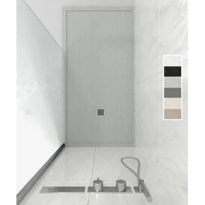 ABSOLUTE Base de duche em resina moldada em areia – textura ardósia – antibacteriana e antiderrapante. Cores a escolher.