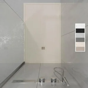 ABSOLUTE Base de duche moldurada em resina creme – textura ardósia – antibacteriana e antiderrapante. Cores a escolher.