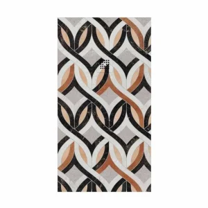 Base de duche em resina Art-Deco com textura de ardósia Antikes. STONE antiderrapante 3D moderno