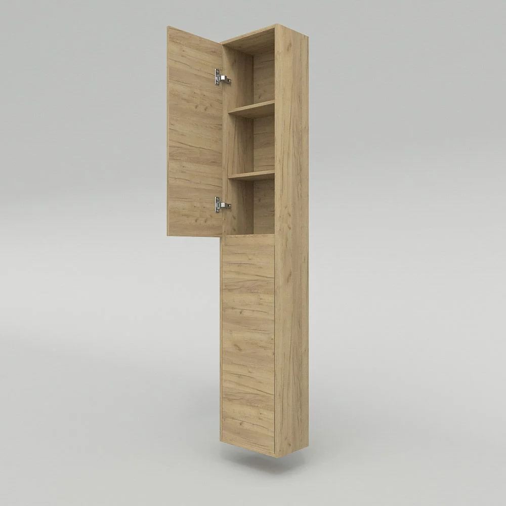 Coluna de casa de banho suspensa 2 portas 185 cm x 35 cm x 25 cm Acabamento em CARVALHO CLARO - Image 3