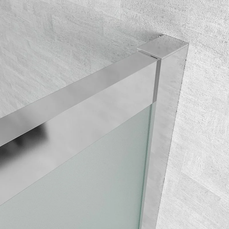 Divisória de duche quadrada GLISS com abertura angular 2 fixas 2 portas de correr. Vidro opaco com tratamento anti-calcário. Acabamento CROMADO BRILHANTE - Image 4
