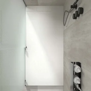 PLASTER Base de duche em resina branca – cores à escolha – textura ardósia – antibacteriana e antiderrapante. grade oculta