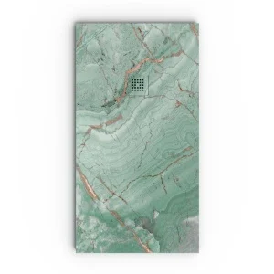 Base de duche em resina com textura de ardósia. Efeito em Forest Copper Marble e outros acabamentos – antiderrapante STONE 3D moderno