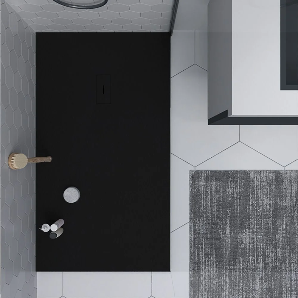 Base de duche em resina AGAPE Preto e outras cores exclusivas – com textura de ardósia – antibacteriana e antiderrapante