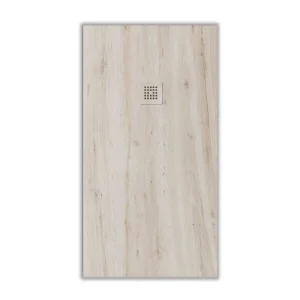 Base de duche resinada textura ardósia Branco Cedro Efeito madeira – antiderrapante STONE 3D moderno