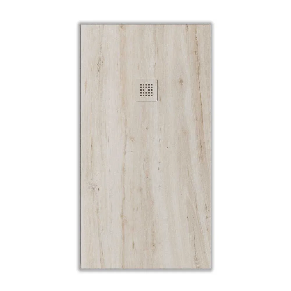 Base de duche resinada textura ardósia Branco Cedro Efeito madeira – antiderrapante STONE 3D moderno