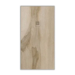 Base de duche em resina textura ardósia Acabamento efeito madeira Freixo natural – antiderrapante PEDRA 3D moderno