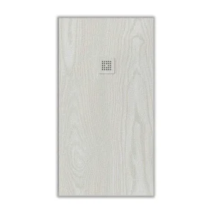 Base de duche resinada textura ardósia Branco Carvalho Efeito madeira – antiderrapante STONE 3D moderno