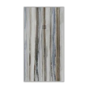 Base de duche em resina textura ardósia Acabamento efeito madeira Vintage Azul – antiderrapante PEDRA 3D moderno