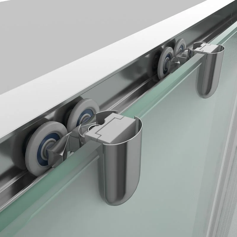 Resguardo de duche rectangular GLISS abertura angular 2 fixas-2 portas de correr. Vidro OPAQUE com tratamento anti-calcário. Acabamento CROMADO BRILHANTE - Image 4