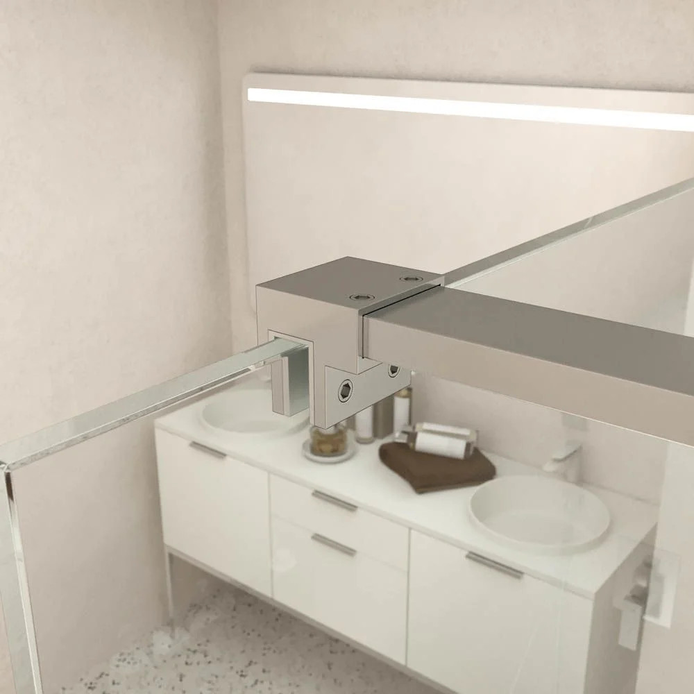 Resguardo de duche fixo Perfil em aço inoxidável ZEN - vidro de 10 MM com tratamento anti-calcário incluído - Image 5