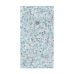 Base de duche em resina com textura de ardósia, acabamento efeito Zarzi Terrazzo e outras cores – antiderrapante STONE 3D moderno