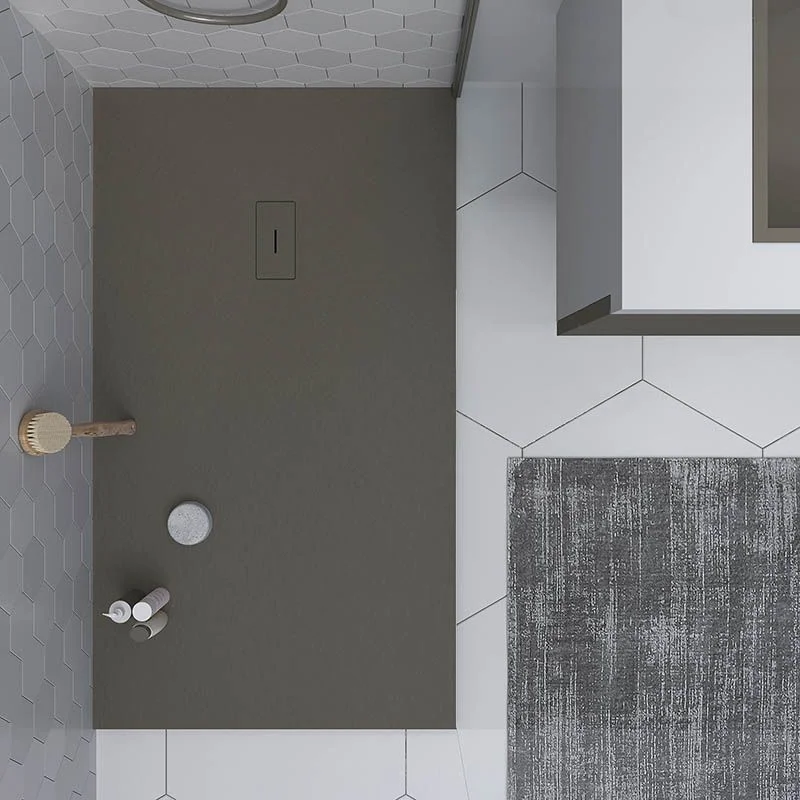 Base de duche em resina AGAPE Opalo e outras cores exclusivas – com textura de ardósia – antibacteriana e antiderrapante