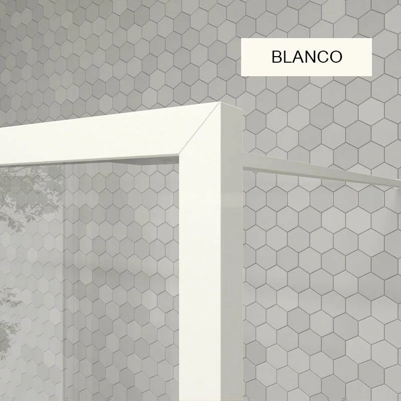 Resguardo de duche fixo à medida LINE com perfis emoldurados 2 corpos - Vidro de 4 MM com tratamento anti-calcário incluído - Braço de fixação em aço inoxidável - Image 5