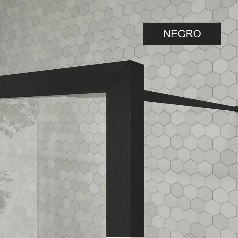 Resguardo de duche fixo à medida LINE com perfis emoldurados 2 corpos - Vidro de 4 MM com tratamento anti-calcário incluído - Braço de fixação em aço inoxidável - Image 8