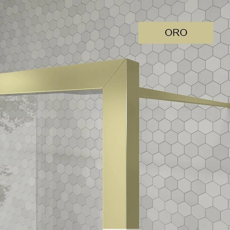 Resguardo de duche fixo à medida LINE com perfis emoldurados 2 corpos - Vidro de 4 MM com tratamento anti-calcário incluído - Braço de fixação em aço inoxidável - Image 10