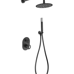 Coluna de duche embutida Olimpo preto mate [ VAROBATH ]