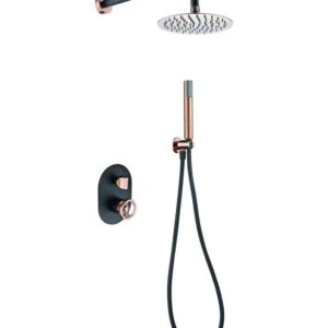 Coluna de duche oculta Olimpo preto ouro rosa [ VAROBATH ]