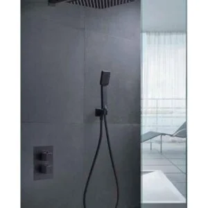 Coluna de duche termostática encastrada Cíes preto mate [ VAROBATH ]
