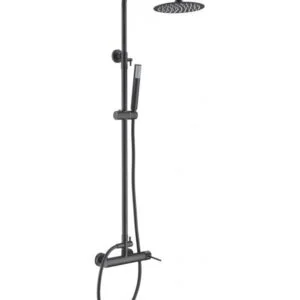 Coluna de duche embutida Milos Stick preto [ VAROBATH ]