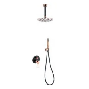 Coluna de duche embutida Thalos Stick preto ouro rosa [ VAROBATH ]