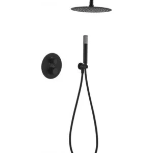 Coluna de duche termostática encastrada Linha preto mate [ VAROBATH ]
