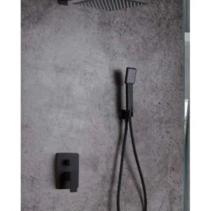 ► Coluna de duche encastrada Dublin preto mate [ VAROBATH ]