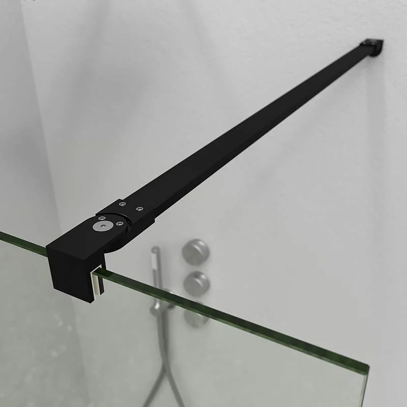 Resguardo de duche fixo Perfil ZEN Matte Black – Vidro de 8 MM com tratamento anti-calcário incluído - Braço de fixação extensível em aço. - Image 4