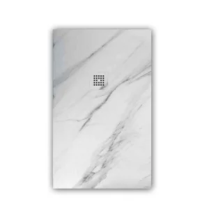 Base de duche em resina com textura de ardósia. Efeito sobre Mármore Calacatta e outros acabamentos – antiderrapante STONE 3D moderno
