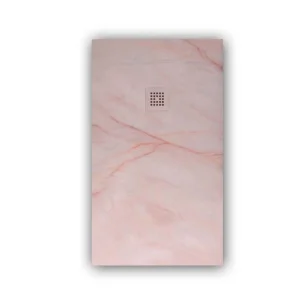 Base de duche em resina com textura de ardósia. Efeito em Mármore Rosa Português e outros acabamentos – antiderrapante moderno STONE 3D