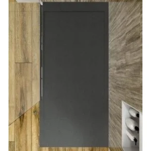 Base de duche em resina com moldura SYSTEM Graphite – cores à escolha – textura ardósia – antibacteriana e antiderrapante