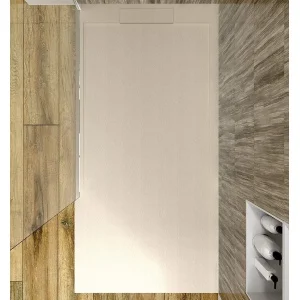 SISTEMA Base de duche em resina Moka – cores à escolha – textura de ardósia – antibacteriana e antiderrapante