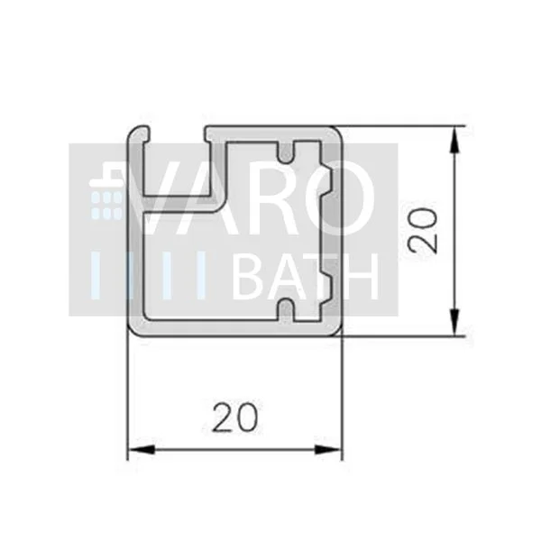Resguardo de duche fixo à medida LINE com perfis emoldurados 2 corpos - Vidro de 4 MM com tratamento anti-calcário incluído - Braço de fixação em aço inoxidável - Image 11