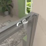 Divisória de duche frontal NORMA 1 porta fixa -1 de correr. Acabamento em CINZA PÓ - Image 4