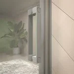 Divisória de duche frontal NORMA 1 porta fixa -1 de correr. Acabamento em CINZA PÓ - Image 2