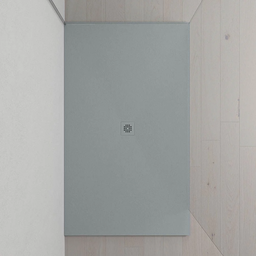 Base de duche em resina Extra-grande XXL com textura de ardósia e antiderrapante CINZENTO Ral 7040