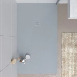 Base de duche em resina MYSTONE Cinzento RAL 7040 e cores exclusivas Textura de ardósia antibacteriana e antiderrapante