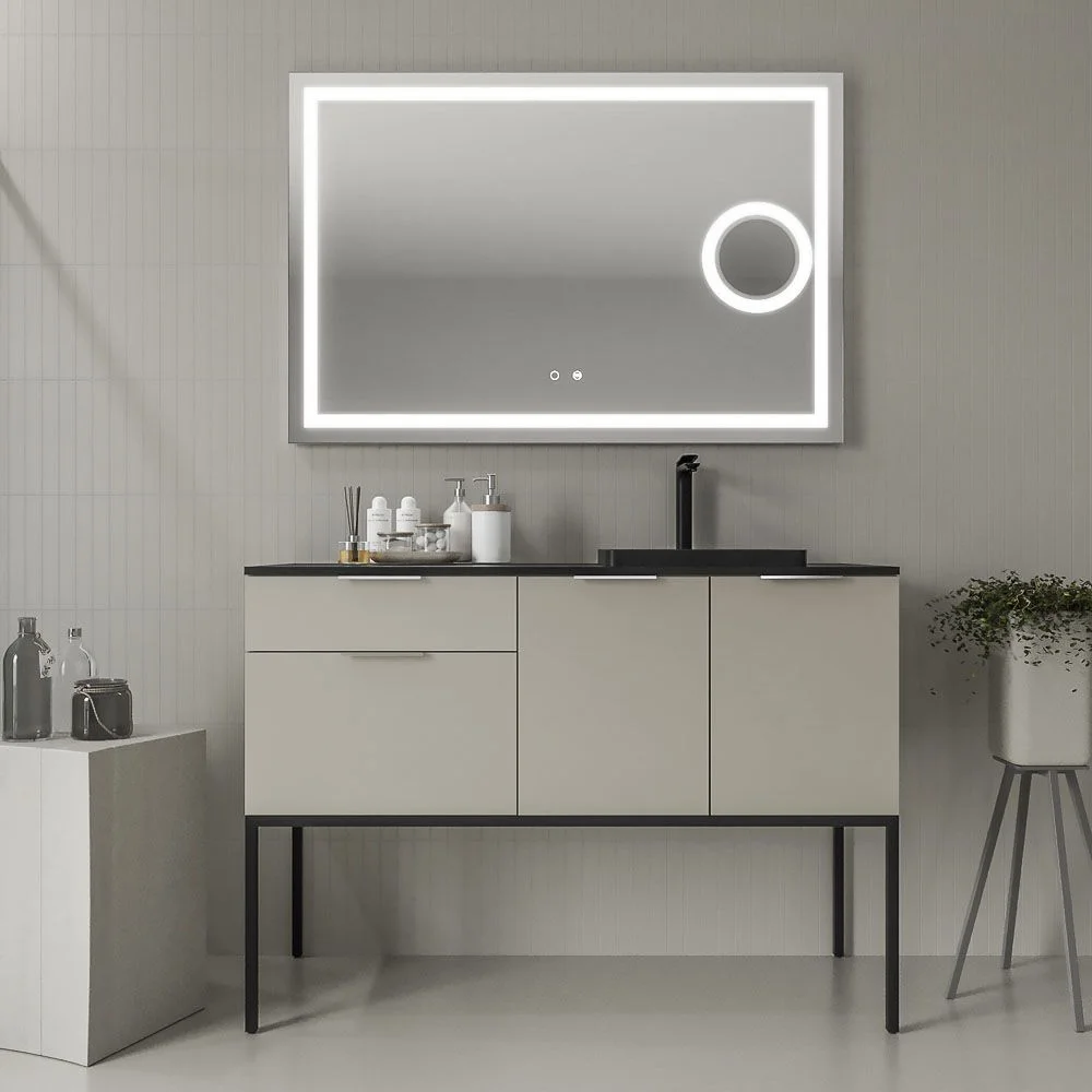 Móveis de casa de banho ELLA com pés 2 gavetas - 2 portas acabamento PEARL
