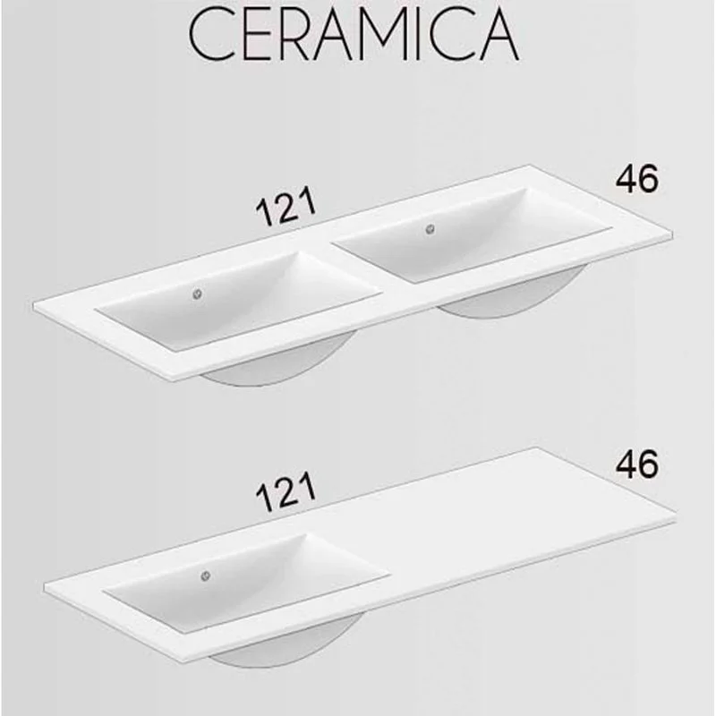 Móveis de casa de banho MANILA várias cores até ao chão 120 cm 3 gavetas / 2 portas com lavatório de cerâmica - Image 3