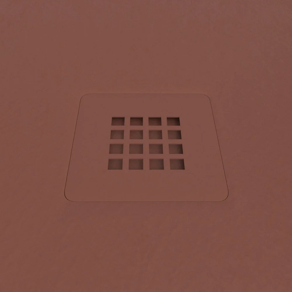 Base de duche em resina CLOE Cobre Pérola RAL 8029 com textura de ardósia antibacteriana e antiderrapante. Grelha termolacada - Image 3