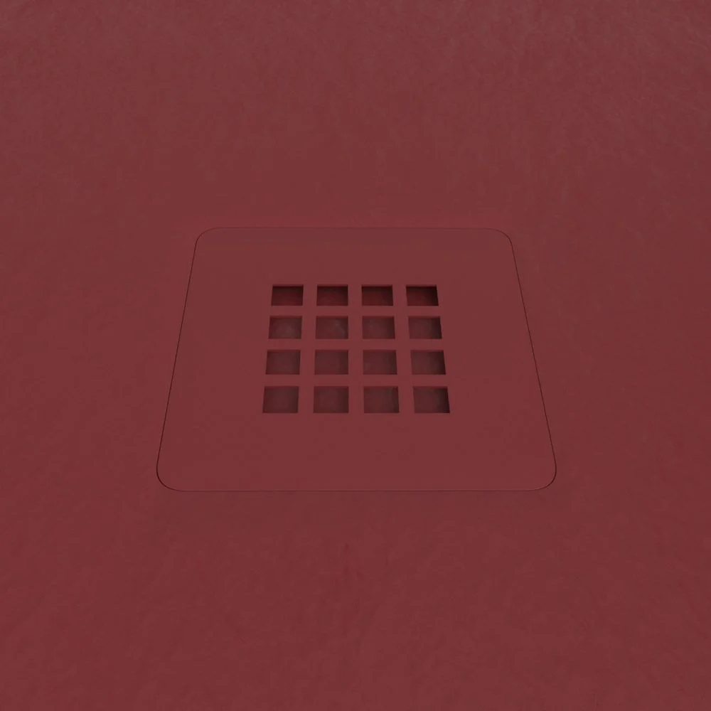Base de duche em resina CLOE Vermelho antigo RAL 3011 com textura de ardósia antibacteriana e antiderrapante. Grelha termolacada (copia) - Image 3