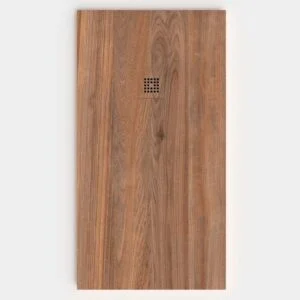 Base de duche em resina com efeito madeira Ebony com textura de ardósia - antiderrapante STONE 3D moderna