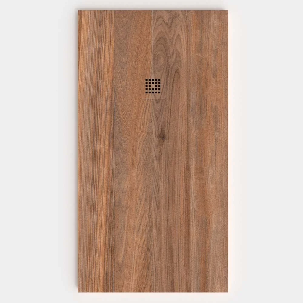 Base de duche em resina com efeito madeira Ebony com textura de ardósia - antiderrapante STONE 3D moderna