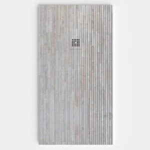 Base de duche em resina com efeito madeira Larch com textura de ardósia - antiderrapante STONE 3D moderna