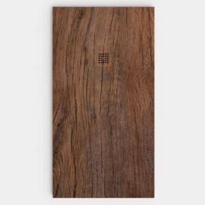 Base de duche em resina com efeito madeira Rosewood com textura de ardósia - antiderrapante STONE 3D moderna