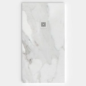 Base de duche em resina com textura de ardósia. Efeito mármore Arabescato - moderno STONE 3D antiderrapante