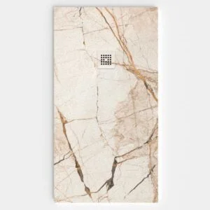 Base de duche em resina com textura de ardósia. Efeito mármore Broullie - moderno STONE 3D antiderrapante