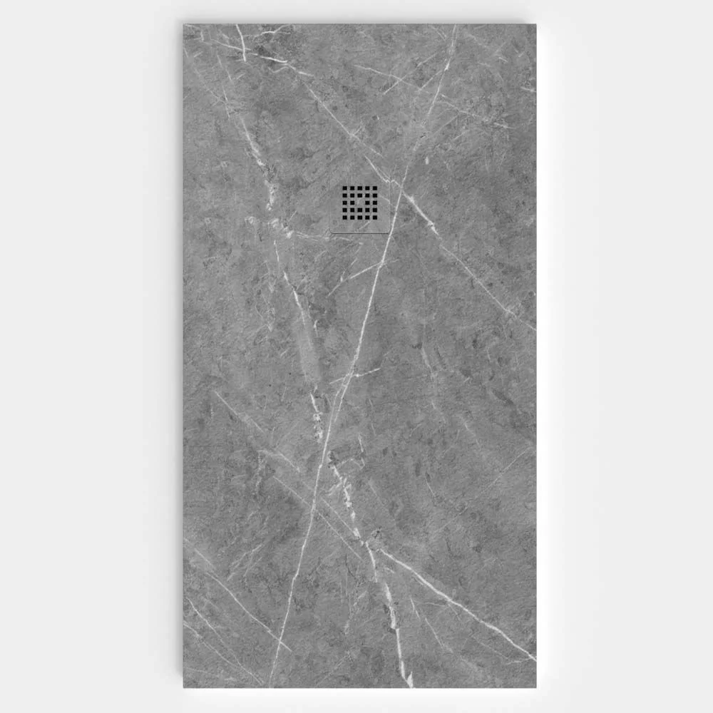 Base de duche em resina com textura de ardósia. Efeito mármore Calatora - moderno STONE 3D antiderrapante