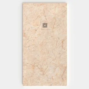 Base de duche em resina com textura de ardósia. Efeito mármore Creme Marfim - moderno STONE 3D antiderrapante