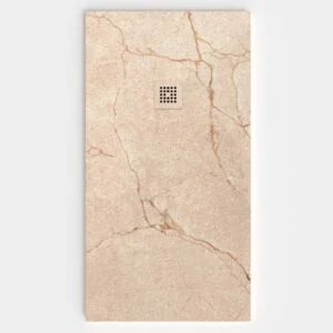 Base de duche em resina com textura de ardósia. Efeito mármore Creme - moderno STONE 3D antiderrapante